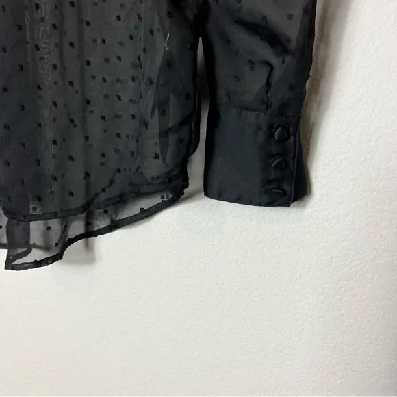 NWT 7 For All Mankind Swiss Dot Patch Pocket Top in Jet Black - Picture 5 of 7